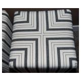 Set of Two Square Striped Ottomans