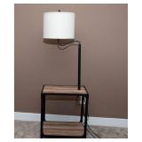 Side Table with Attached Lamp