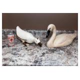 Set of Two Bird Figurines – Goose and Swan