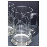 Set of Six Mugs - A&W and Etched Geese