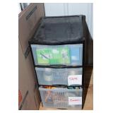 Plastic 3-Shelf Storage Container with Supplies