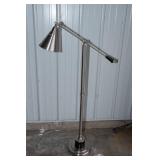 Heavy Silver-Tone Floor Lamp
