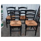 Set of 4 Woven Bottom Chairs – 15.5" W x 14.5" D x 33.5" T