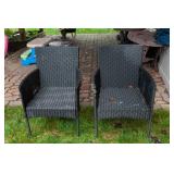 Set of 2 Black Patio Chairs