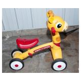 Children’s Outdoor Toys – Sled, John Deere Dump Truck, & Giraffe Radio Flyer Bike