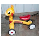 Children’s Outdoor Toys – Sled, John Deere Dump Truck, & Giraffe Radio Flyer Bike