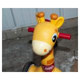 Children’s Outdoor Toys – Sled, John Deere Dump Truck, & Giraffe Radio Flyer Bike