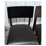 Set of 2 Black Faux Leather Barstools