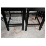 Set of 2 Black Faux Leather Barstools