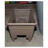 Set of Three Planters – Two Deck Railing Planters and One Large Pot