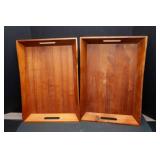 Two Trays and Black Office Supplies Organizer