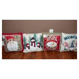 Set of Four Holiday Throw Pillows