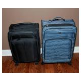 Set of Two Luggage Pieces – American Tourister Carry-On and Blue Checked Bag