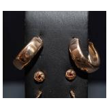 Five Pairs Gold Tone Earrings