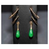 Five Pairs Gold Tone Earrings