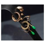 Five Pairs Gold Tone Earrings