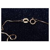 14K Gold Necklace with Rhinestone Pendant