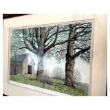 “April Awakening” 1982 Signed & Numbered Print by Paul Tait – Framed Country Barn Scene