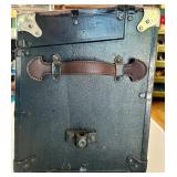 Antique Model A Car Trunk with Leather Handle and Lined Interior