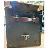 Antique Model A Car Trunk with Leather Handle and Lined Interior