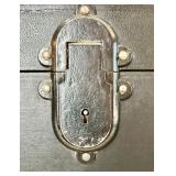 Antique Model A Car Trunk with Leather Handle and Lined Interior