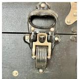 Antique Model A Car Trunk with Leather Handle and Lined Interior