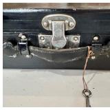 Antique Model A Car Trunk with Leather Handle and Lined Interior