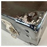 Antique Model A Car Trunk with Leather Handle and Lined Interior