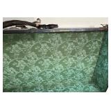 Antique Model A Car Trunk with Leather Handle and Lined Interior