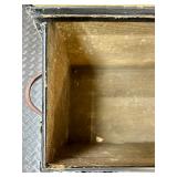 Antique Model A Car Trunk with Leather Handle and Lined Interior