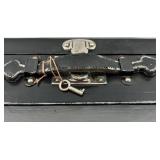 Antique Model A Car Trunk with Leather Handle and Lined Interior