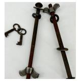 Antique Model A Car Trunk with Leather Handle and Lined Interior