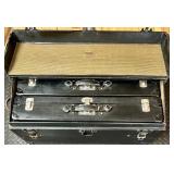 Antique Model A Car Trunk with Leather Handle and Lined Interior