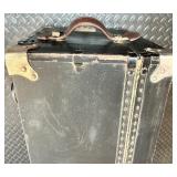 Antique Model A Car Trunk with Leather Handle and Lined Interior