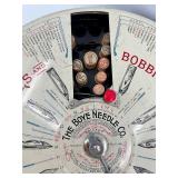 Antique Boye Needle Co. Rotary Needle Cabinet with Tubes and Chart