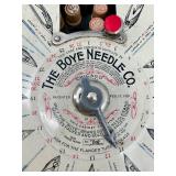 Antique Boye Needle Co. Rotary Needle Cabinet with Tubes and Chart