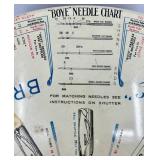 Antique Boye Needle Co. Rotary Needle Cabinet with Tubes and Chart