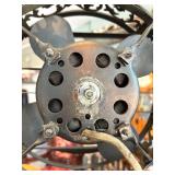 Antique Ornate Metal Funeral Fan with Decorative Frame and Parts