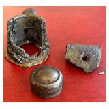 Antique Ornate Metal Funeral Fan with Decorative Frame and Parts