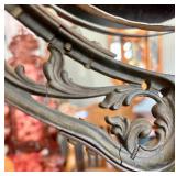 Antique Ornate Metal Funeral Fan with Decorative Frame and Parts