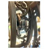 Antique Ornate Metal Funeral Fan with Decorative Frame and Parts