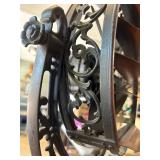Antique Ornate Metal Funeral Fan with Decorative Frame and Parts