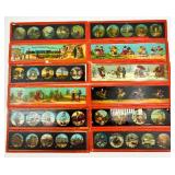 Antique German Magic Lantern Projector with Original Glass Slides and Box