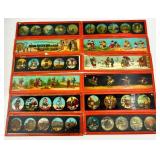 Antique German Magic Lantern Projector with Original Glass Slides and Box