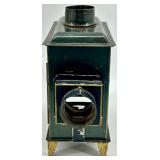 Antique German Magic Lantern Projector with Original Glass Slides and Box