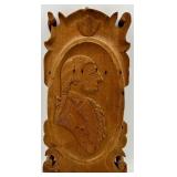 Antique Carved Wood Plaque Ship Ahoy Inn 1801 with Colonial Portrait