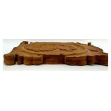 Antique Carved Wood Plaque Ship Ahoy Inn 1801 with Colonial Portrait