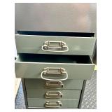 Metal Storage Cabinet with Locking Top Compartment and 6 Drawers