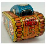 Vintage Wind-Up Tin Toys Lot - Tank and Cowboy on Tricycle