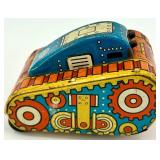 Vintage Wind-Up Tin Toys Lot - Tank and Cowboy on Tricycle